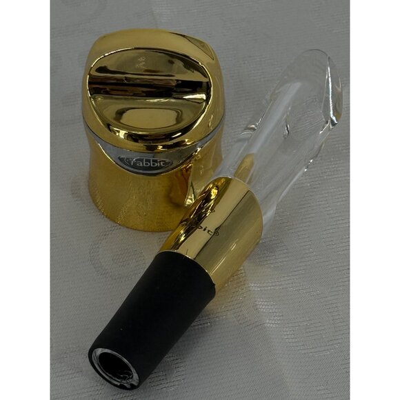 Rabbit Wine & Champagne Sealer With Super‎ Aerator Gold Tone - Picture 4 of 5